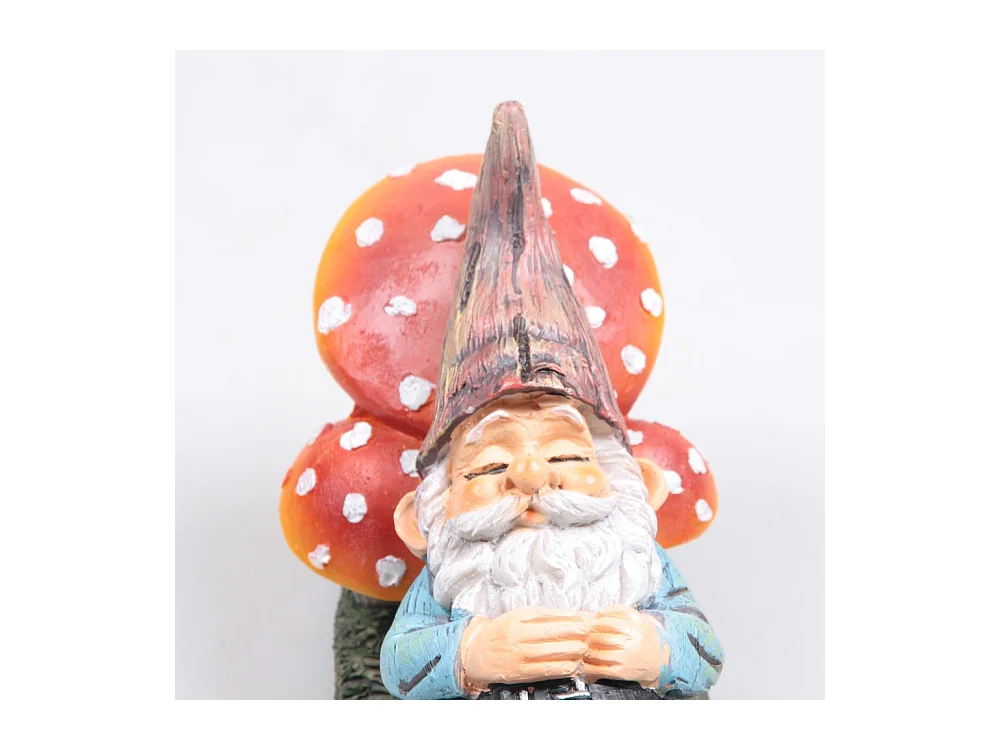 Mini nain de jardin en résine Allongé champignon