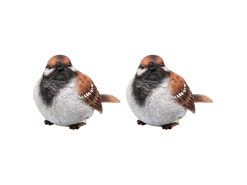 Moineau debout en résine (Lot de 2)