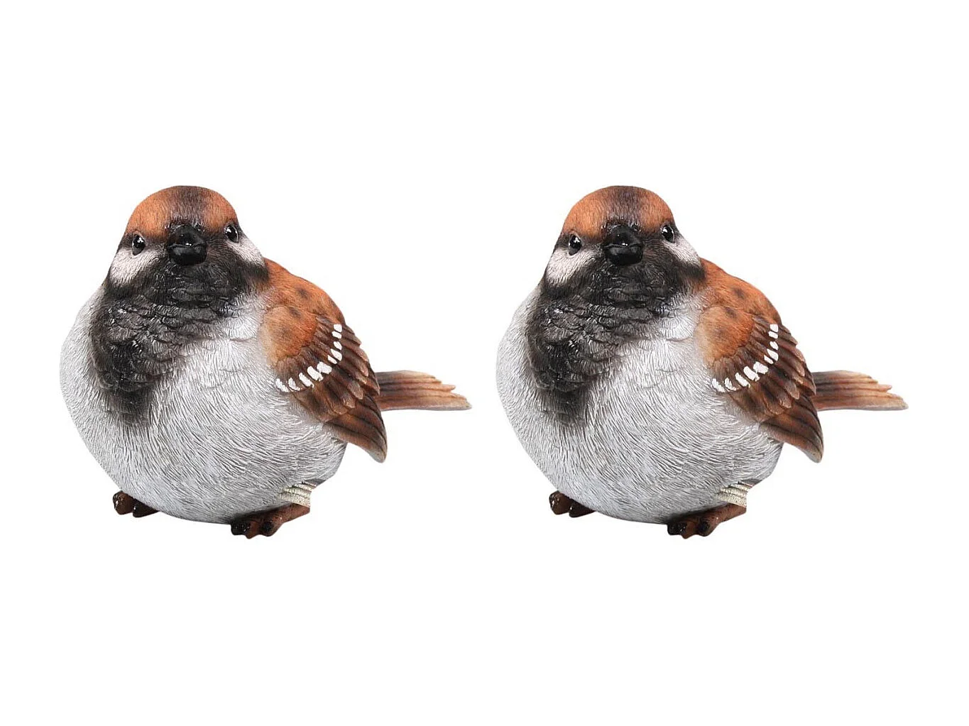 Moineau debout en résine (Lot de 2)