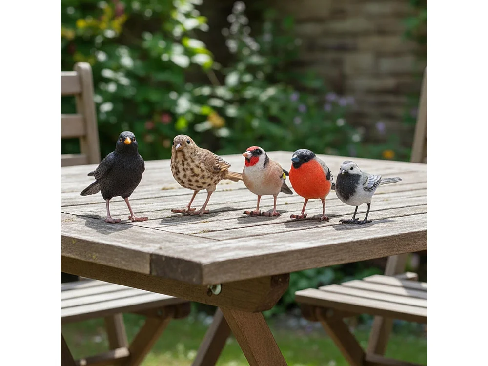 Oiseau décoratif extérieur en polyrésine Bergeronnette grise