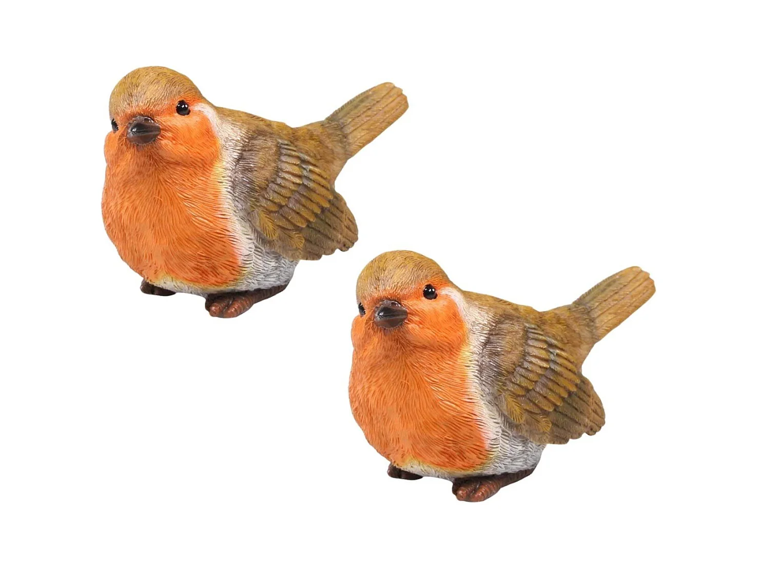Oiseau rouge-gorge en résine (Lot de 2)