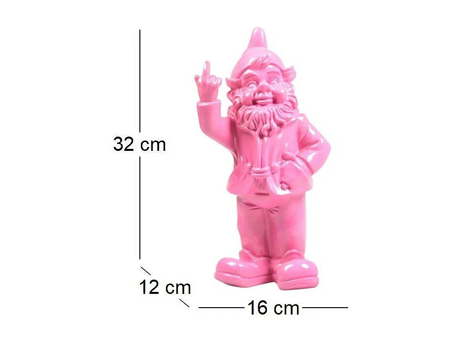 Nain de jardin en résine F*ck 16 x 12 x 32 cm