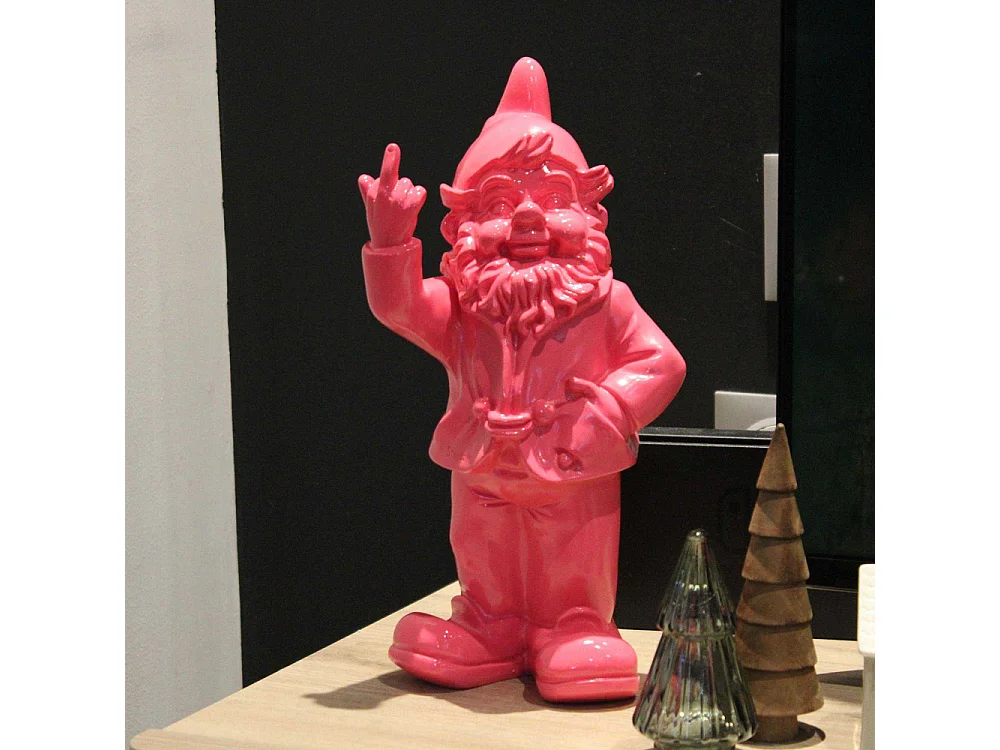 Nain de jardin en résine F*ck 16 x 12 x 32 cm