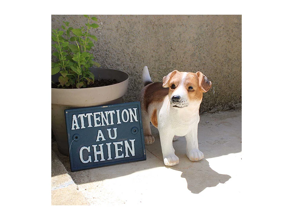 Chien Jack russel en résine 39 x 18 x 26 cm Brun