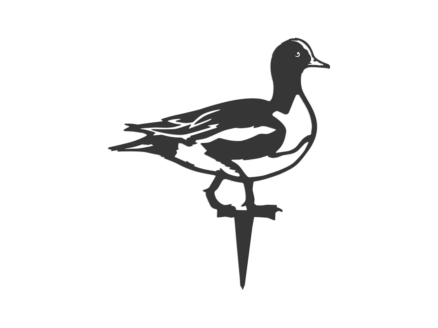 Animal décorarif canard siffleur en acier corten