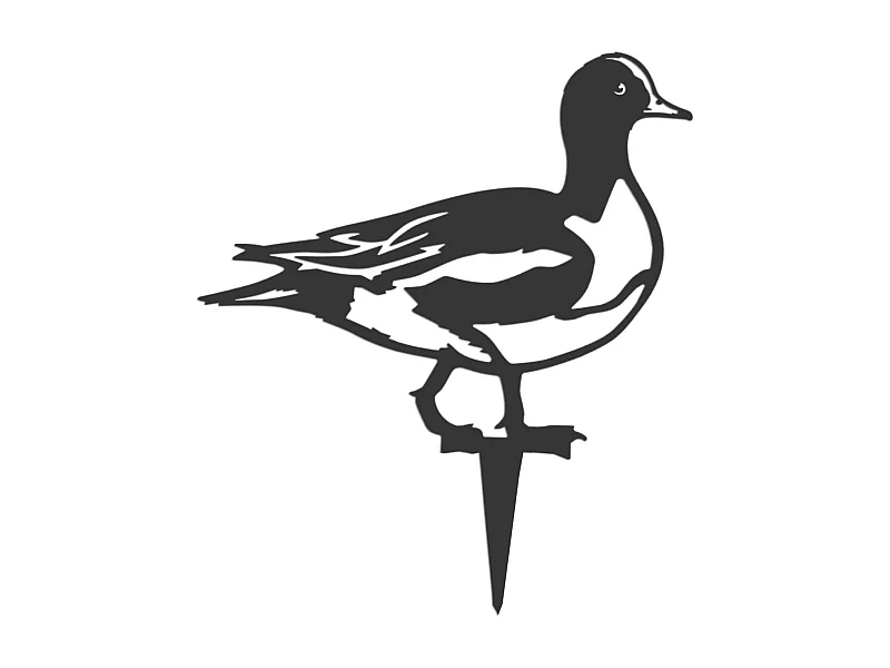 Animal décorarif canard siffleur en acier corten