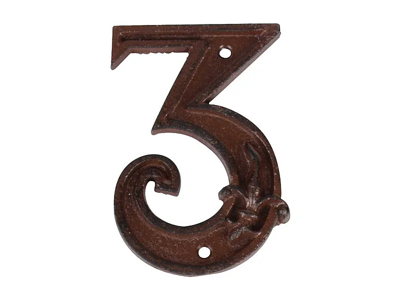 Numéro de maison en fonte Chiffre 3