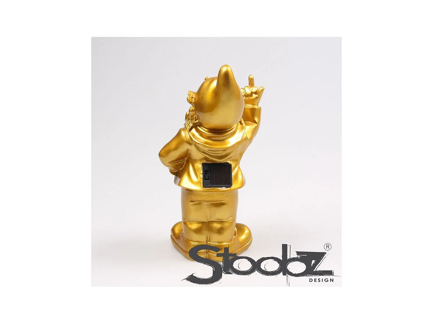 Nain de jardin en résine F*ck avec éclairage solaire 16 x 12 x 31 cm