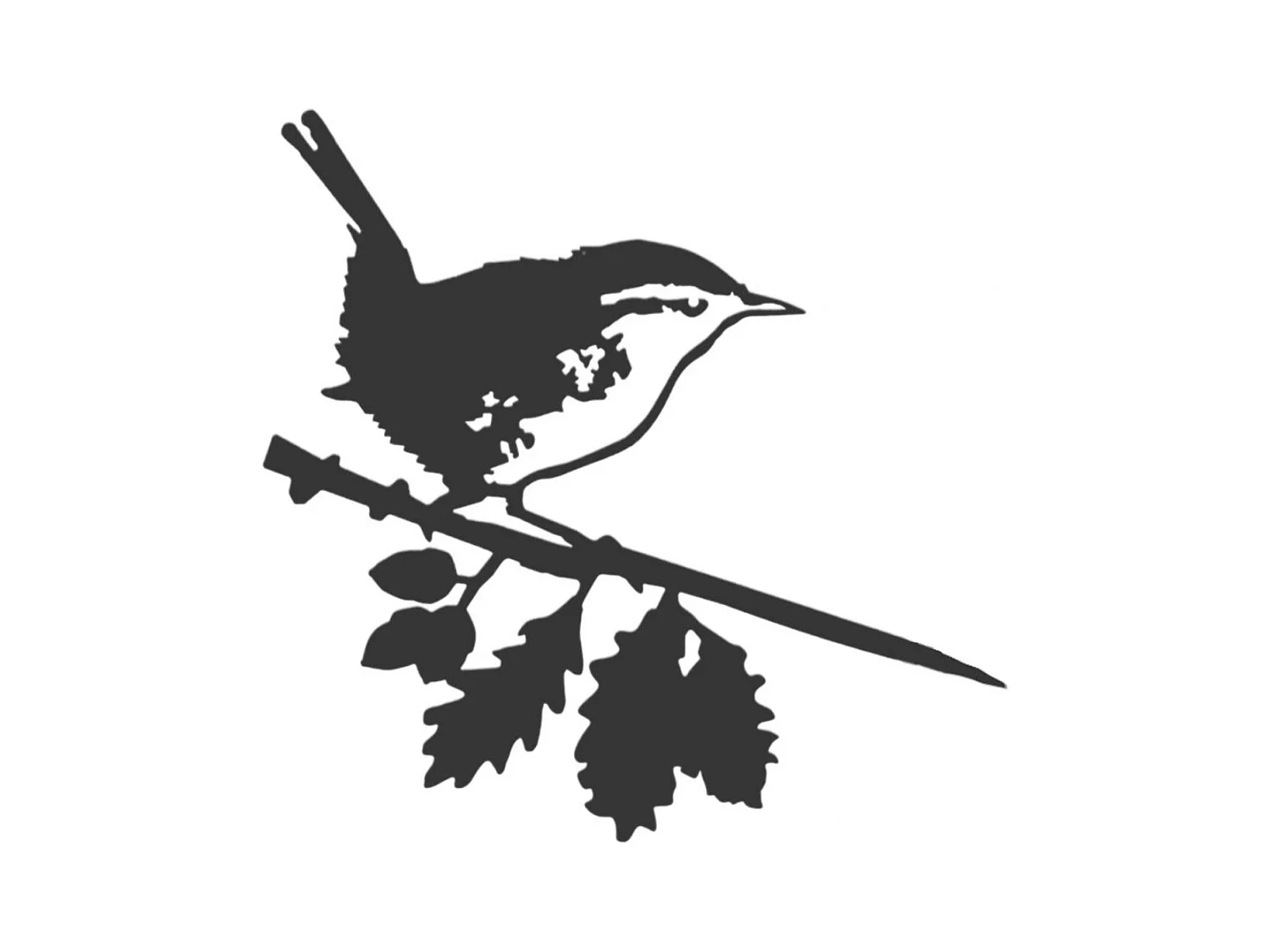 Uccello su uno scricciolo in acciaio corten