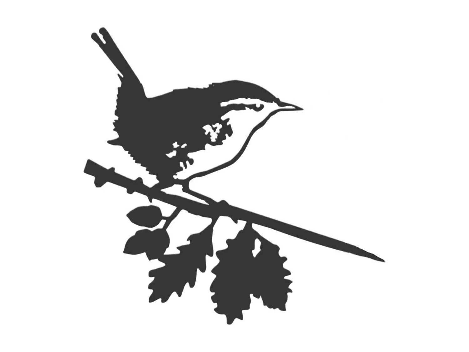 Uccello su uno scricciolo in acciaio corten