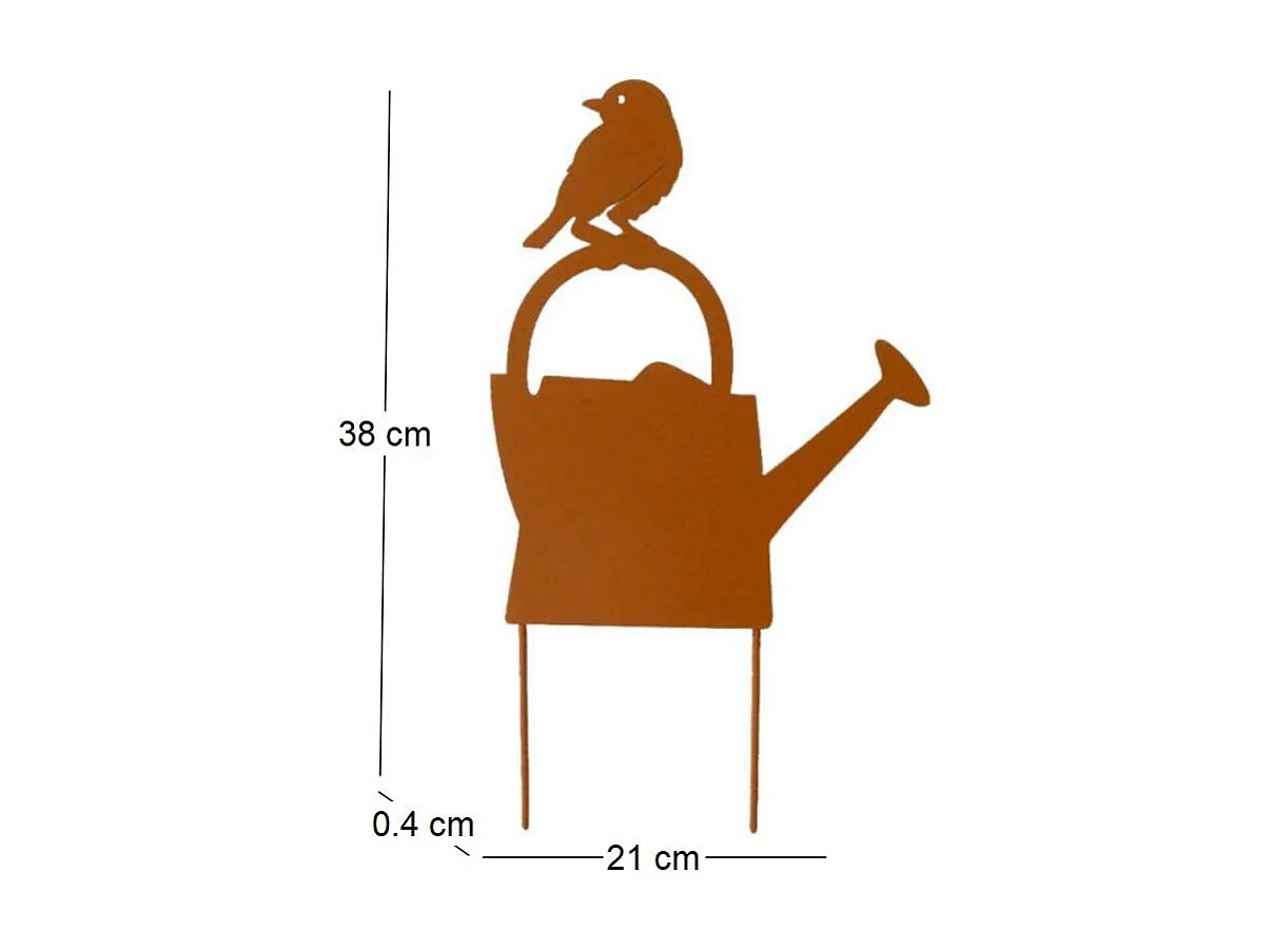 Silhouette Gießkanne auf Spieß 21 x 38 cm