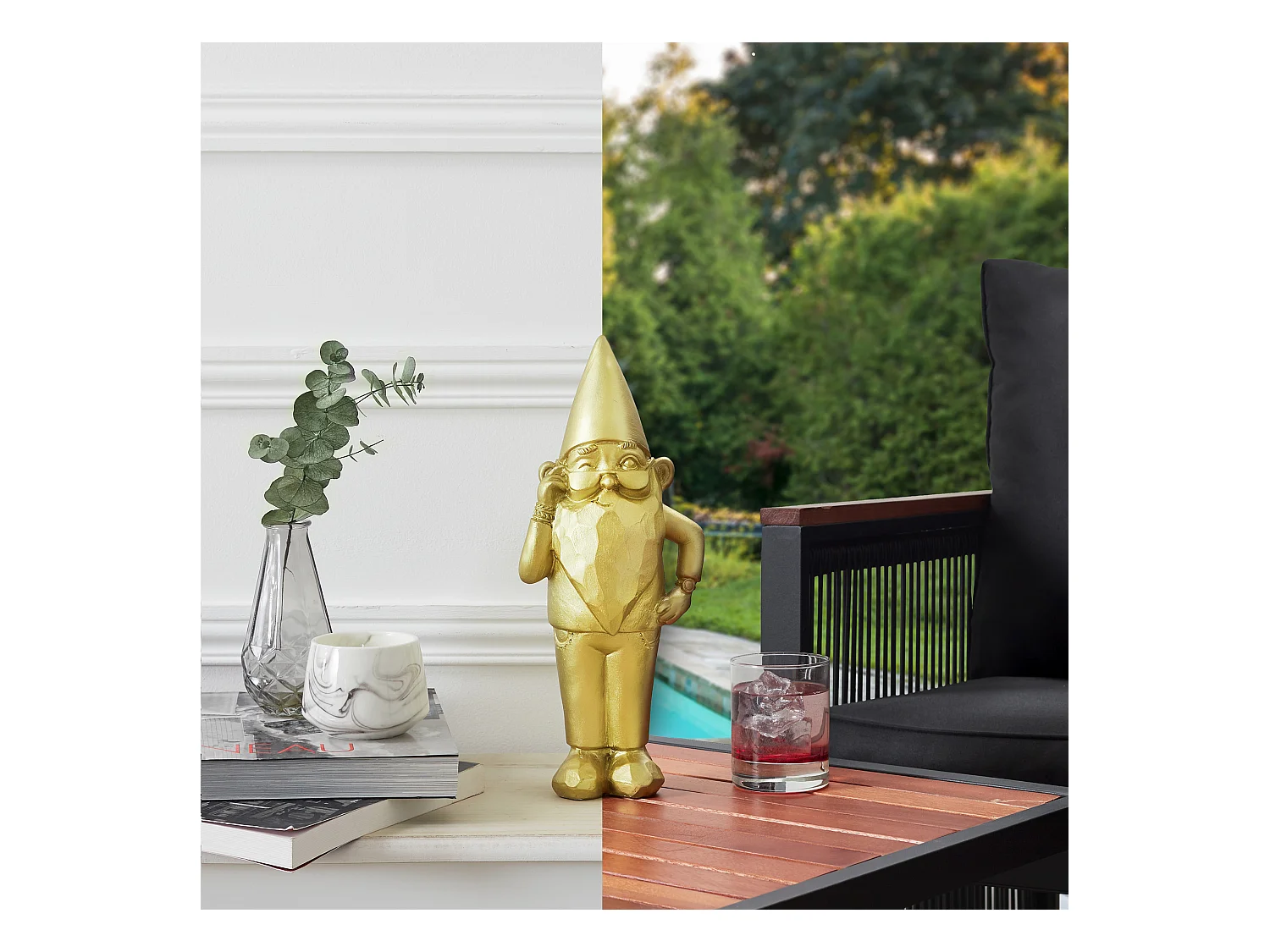 Sculpture Nano Star Int Ext H33cm Or