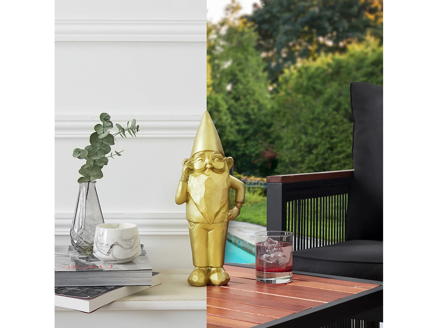 Sculpture Nano Star Int Ext H33cm Or