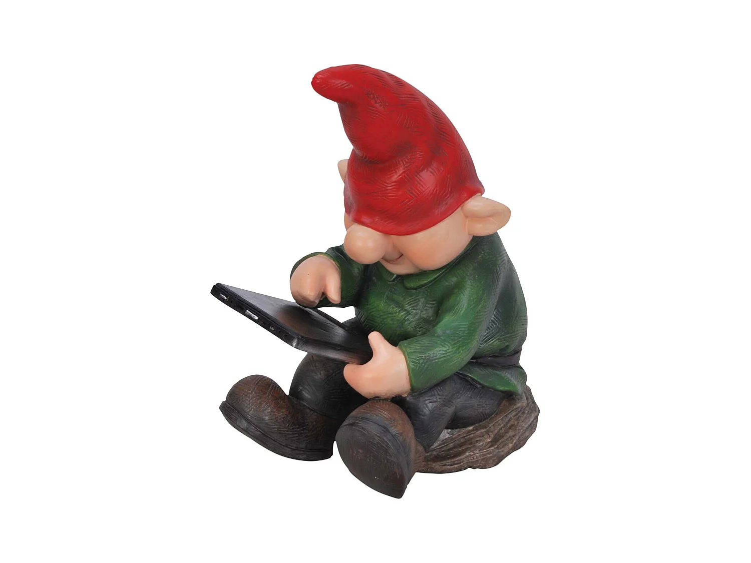 Nain de jardin avec tablette en résine 19 cm