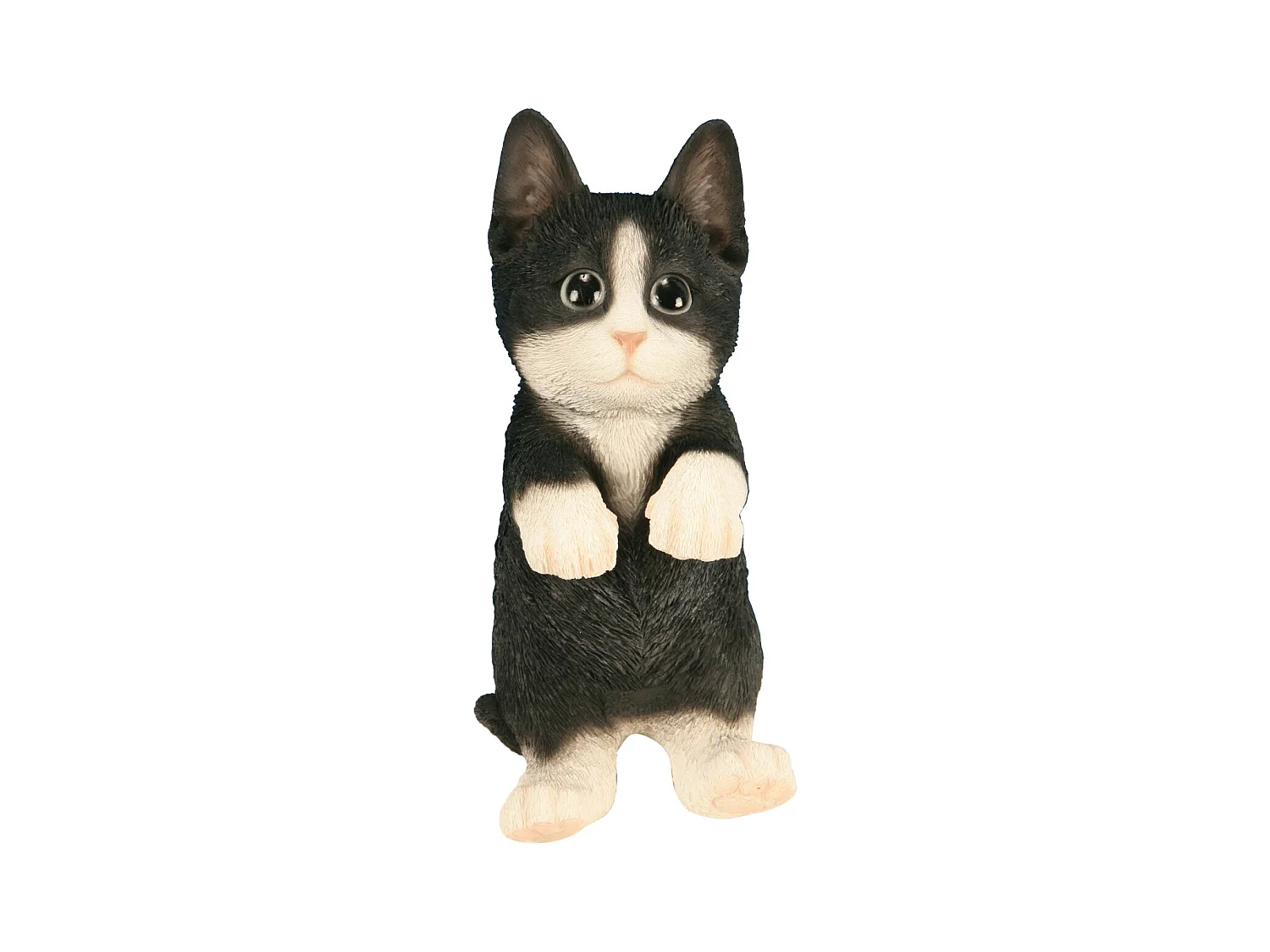 Chaton noir debout en résine 22 cm
