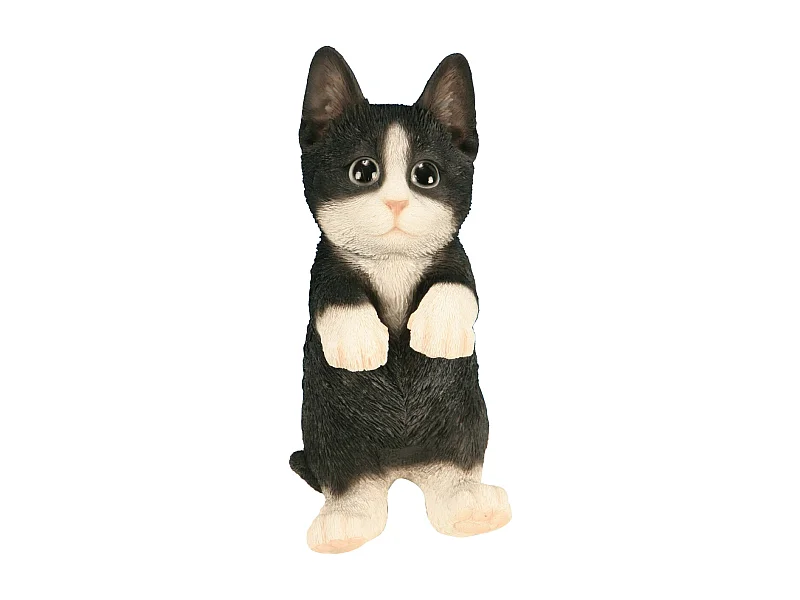 Chaton noir debout en résine 22 cm