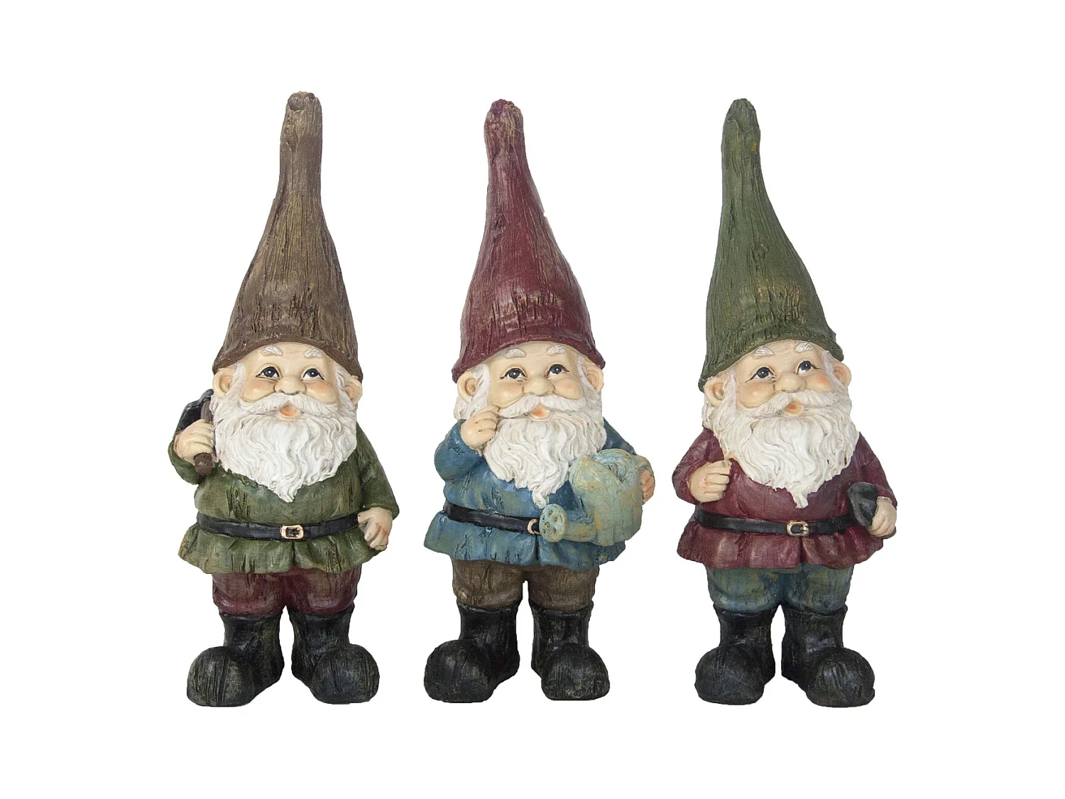 Lot nains de jardin assortis en résine 25 cm