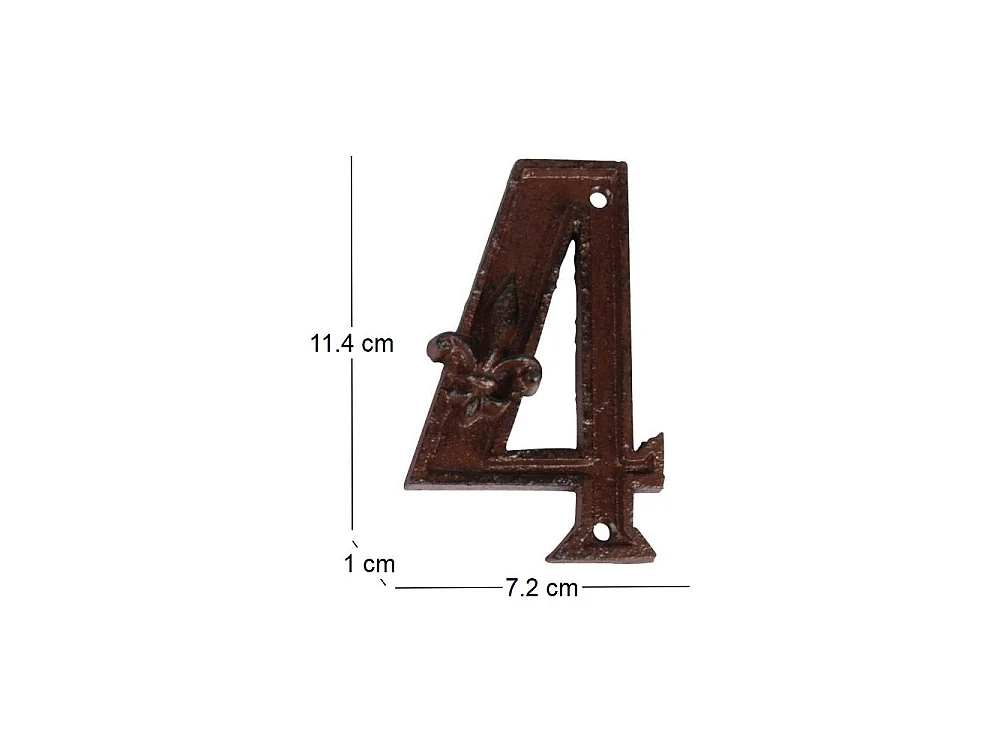 Numéro de maison en fonte Chiffre 4