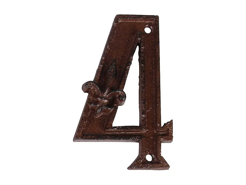 Numéro de maison en fonte Chiffre 4