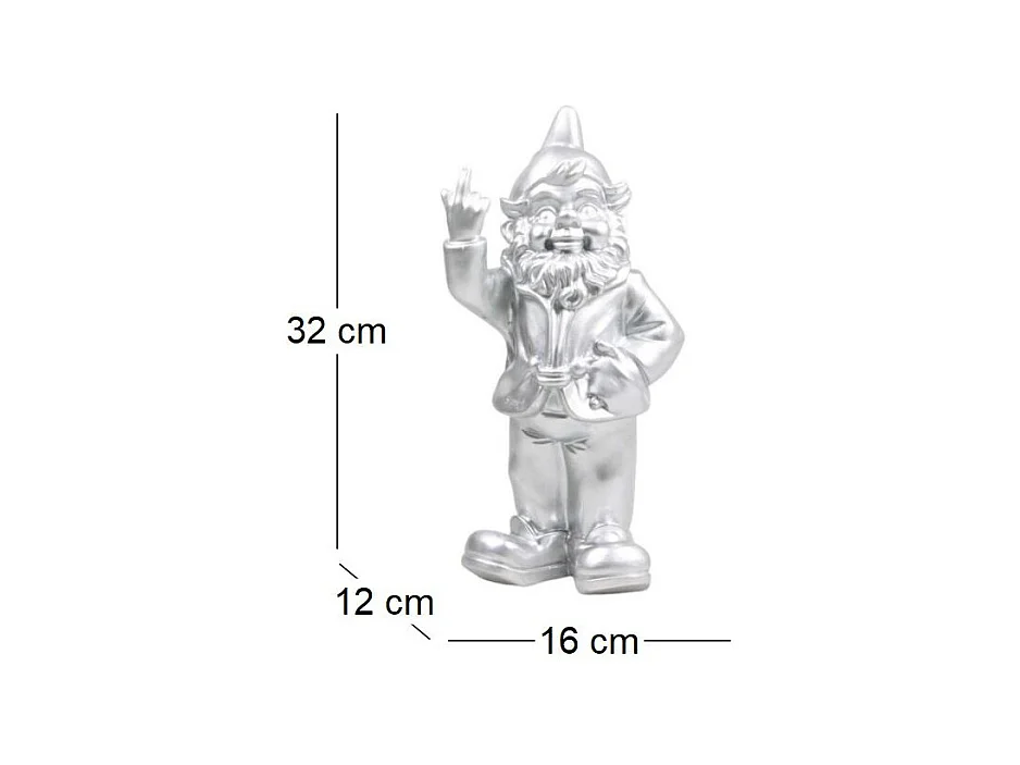 Nain de jardin en résine F*ck 16 x 12 x 32 cm