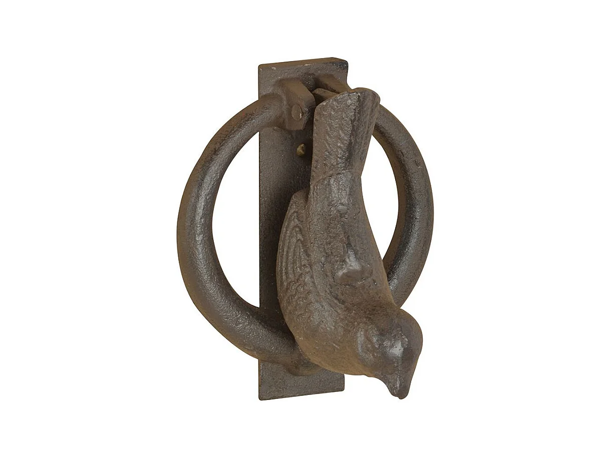 Aldaba de hierro fundido con forma de pájaro