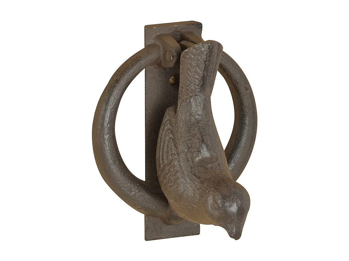 Aldaba de hierro fundido con forma de pájaro