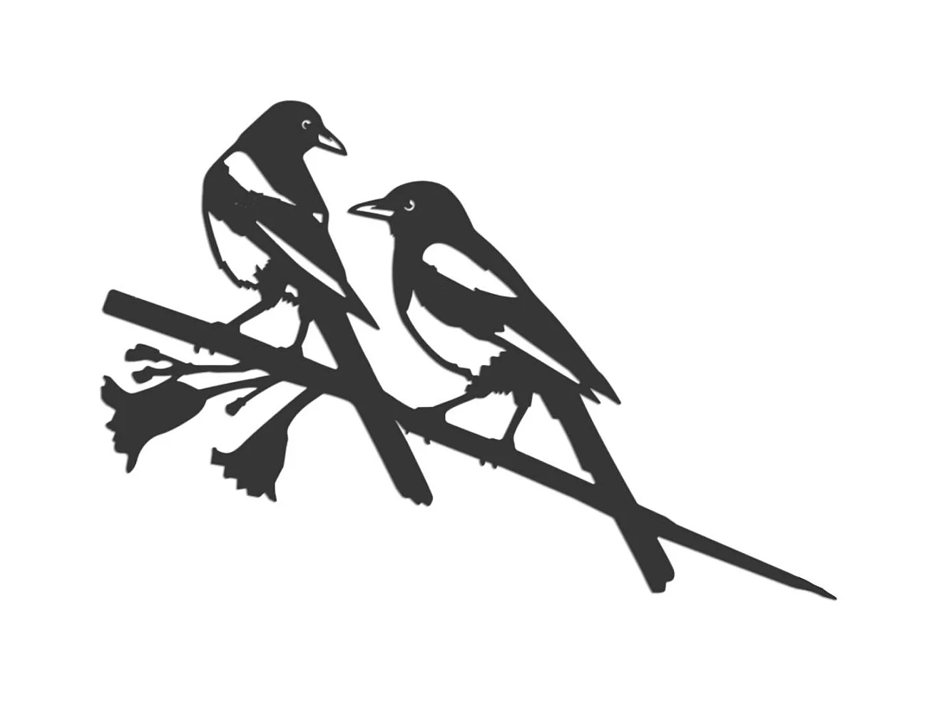 Oiseau sur pique pie eurasienne en acier corten