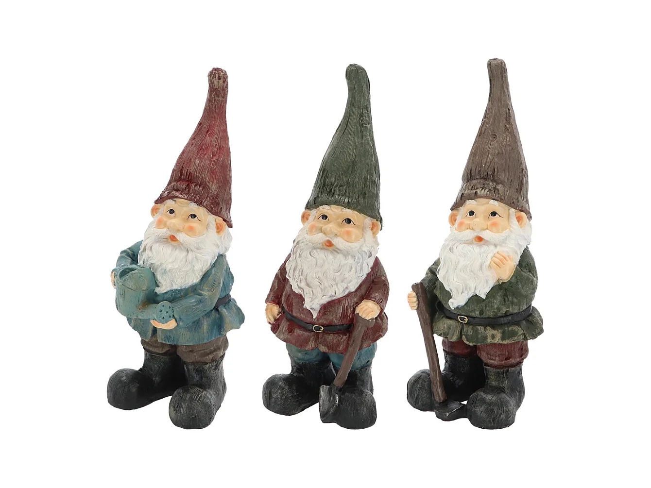 Nain de jardin assortis en résine (Lot de 3) 45 cm