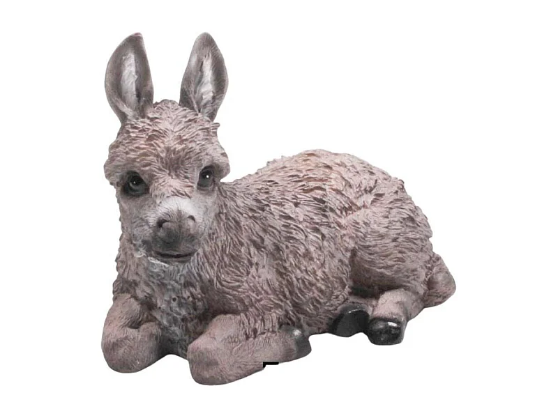 Petit ane décoratif en résine Allongé