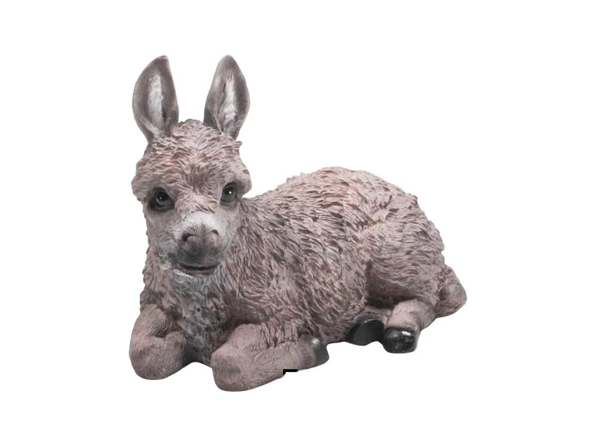 Petit ane décoratif en résine Allongé