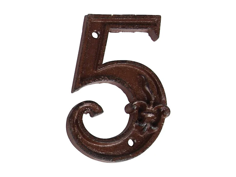 Numero civico in ghisa 5 11,4x7,1x1cm