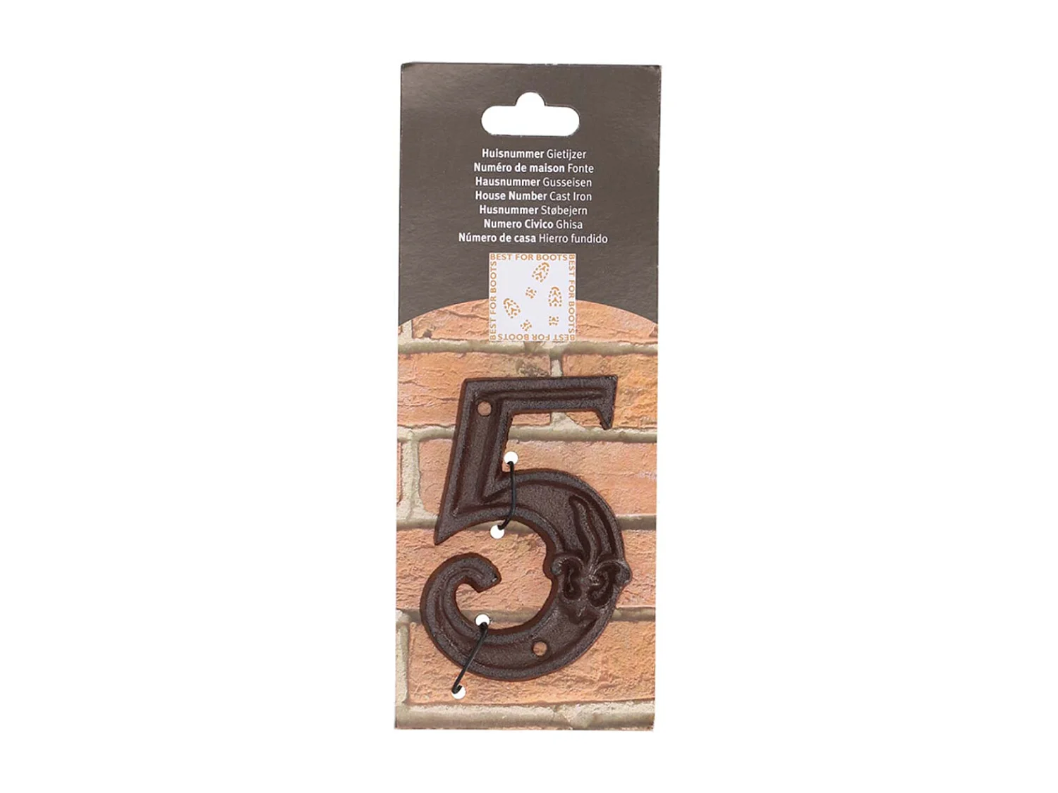 Numero civico in ghisa 5 11,4x7,1x1cm