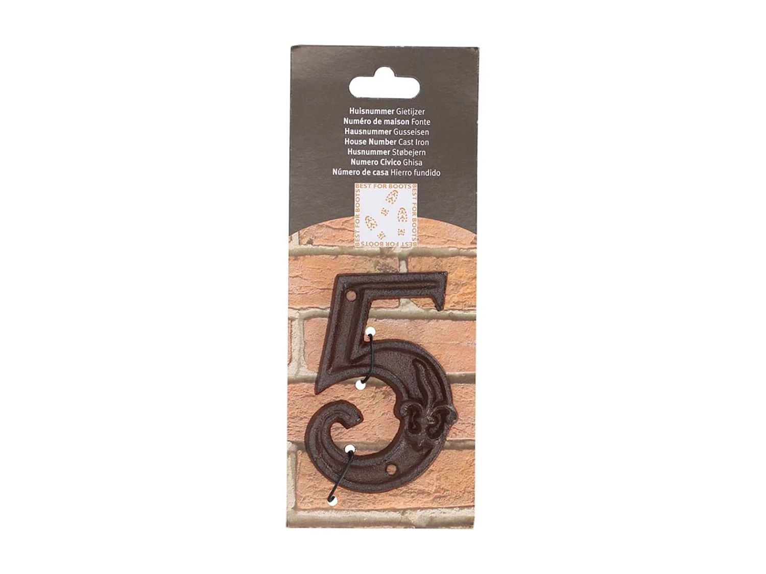 Numéro de maison en fonte Chiffre 5