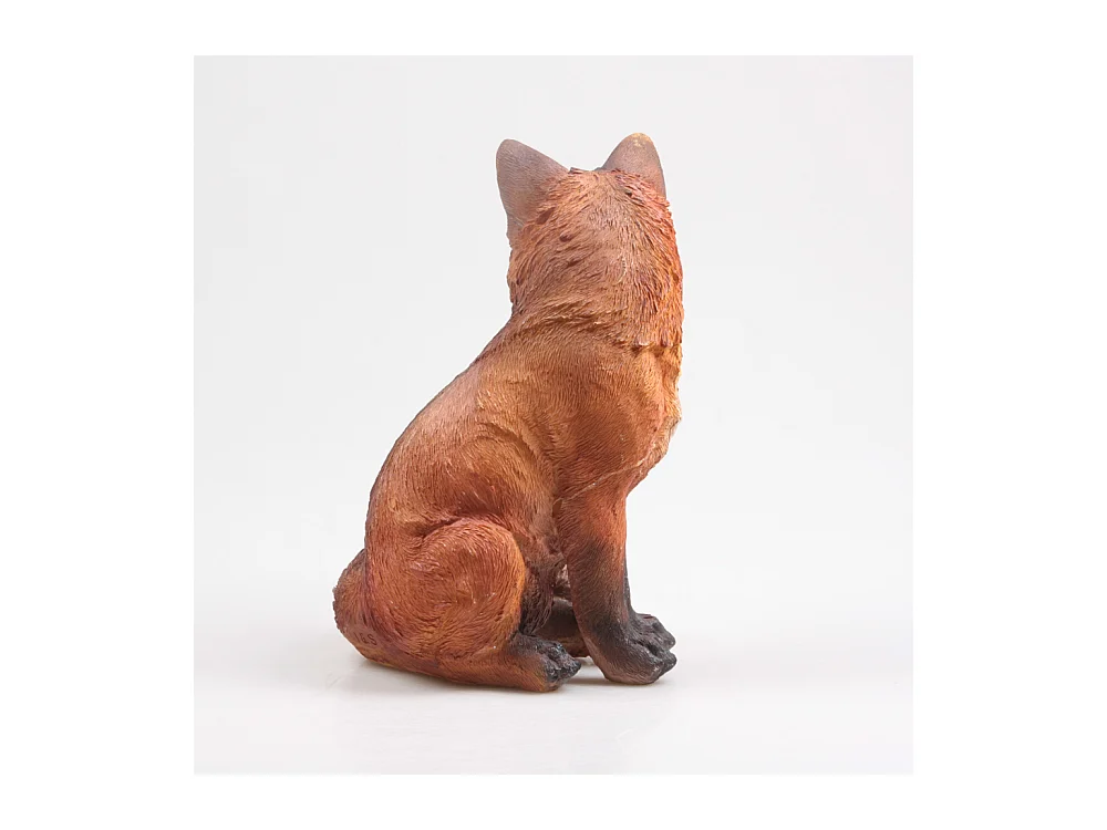 Renard réaliste en résine Assis T1
