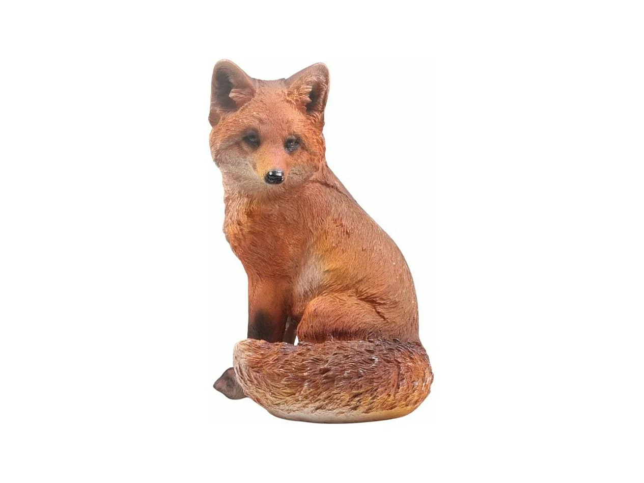 Renard réaliste en résine Assis T1