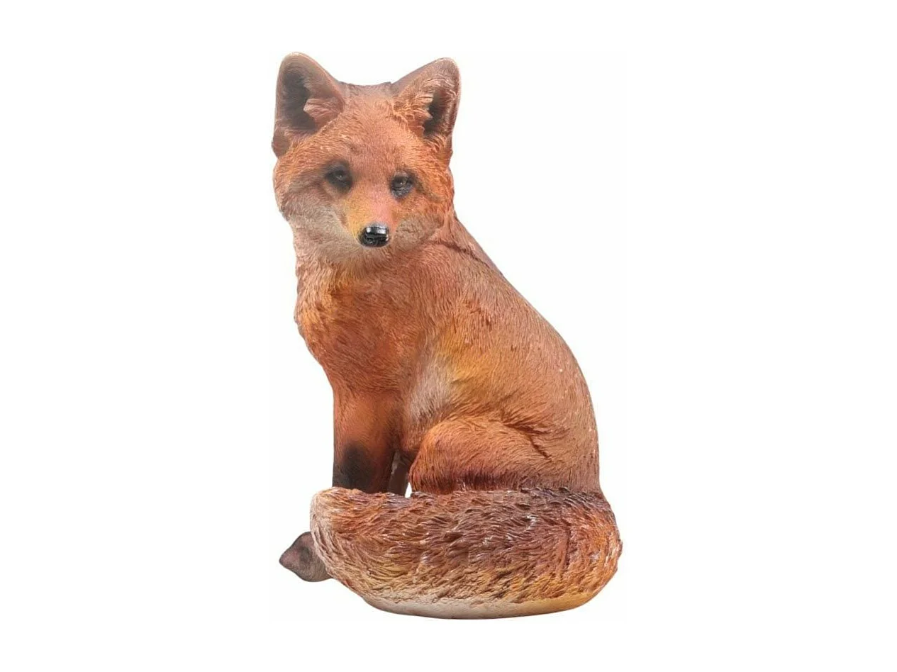 Renard réaliste en résine Assis T1