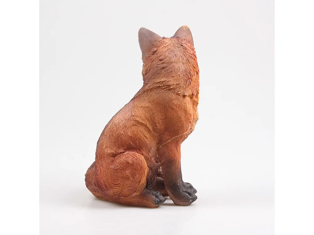 Renard réaliste en résine Assis T1