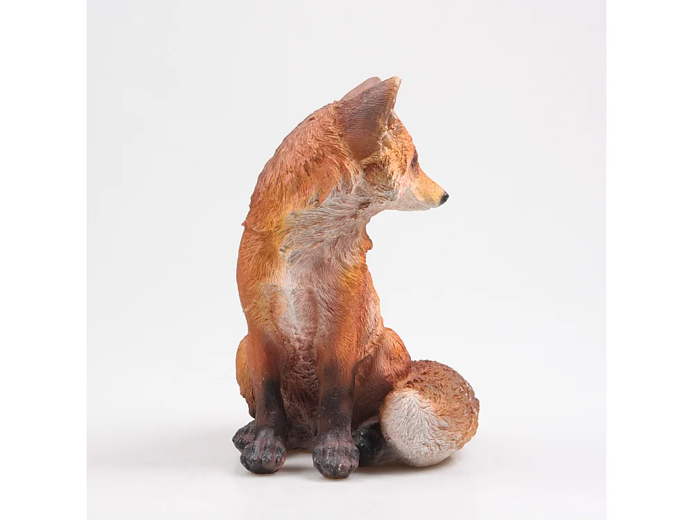 Renard réaliste en résine Assis T1