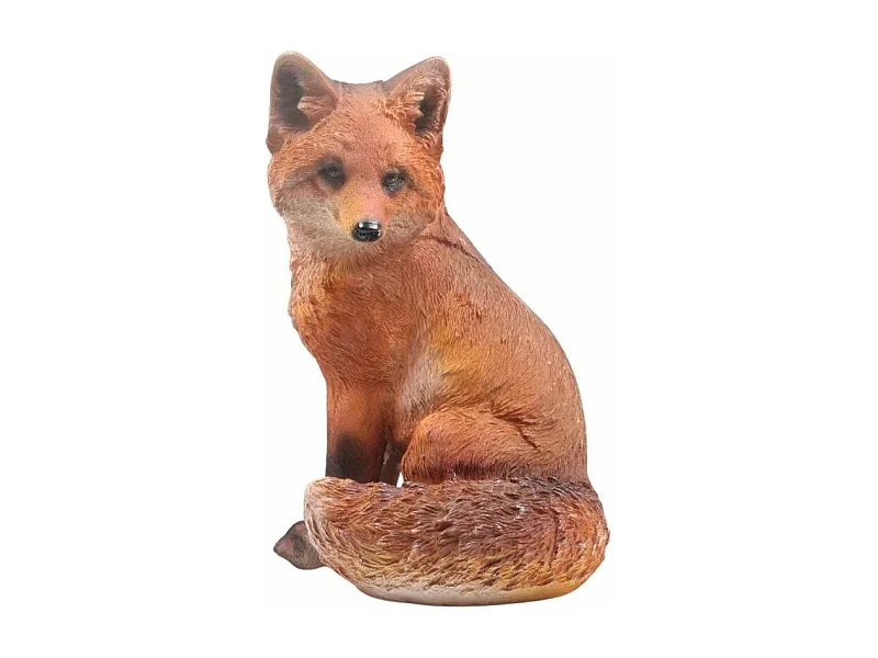 Renard réaliste en résine Assis T1