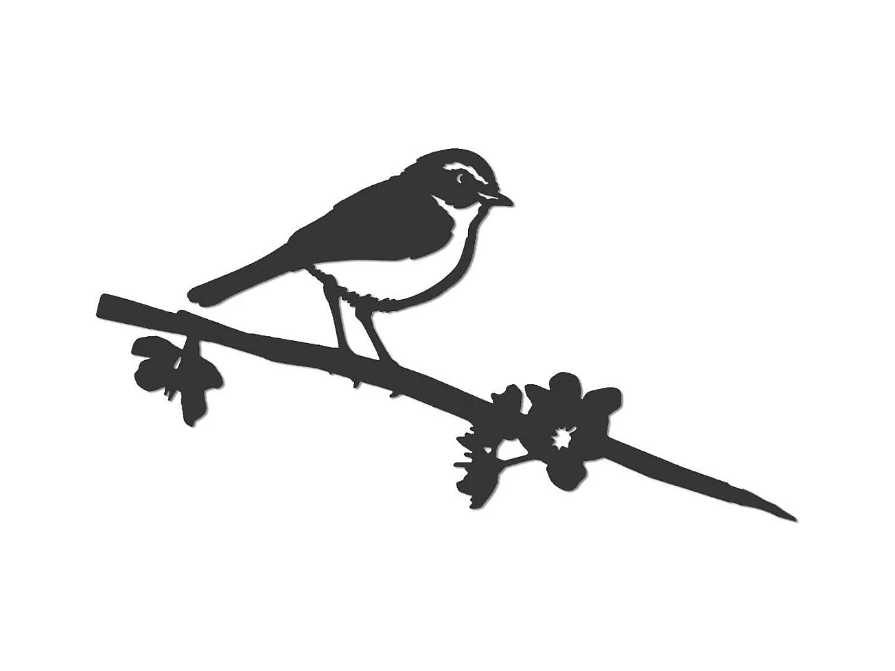 Oiseau sur pique pouillot des canaris en acier corten