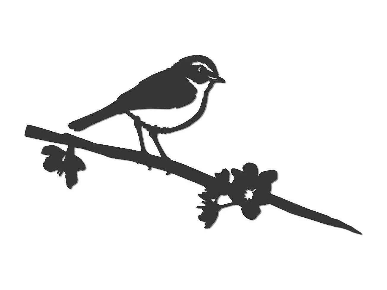 Oiseau sur pique pouillot des canaris en acier corten