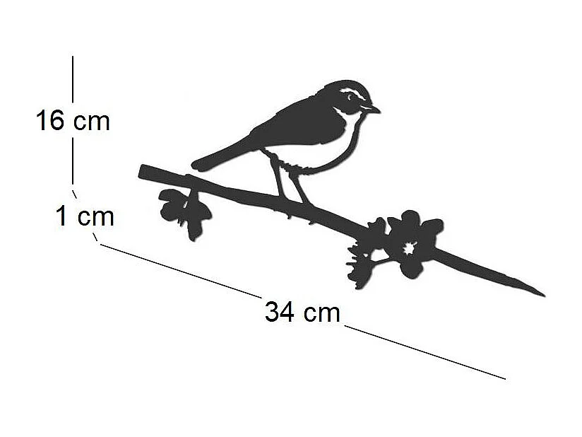 Oiseau sur pique pouillot des canaris en acier corten