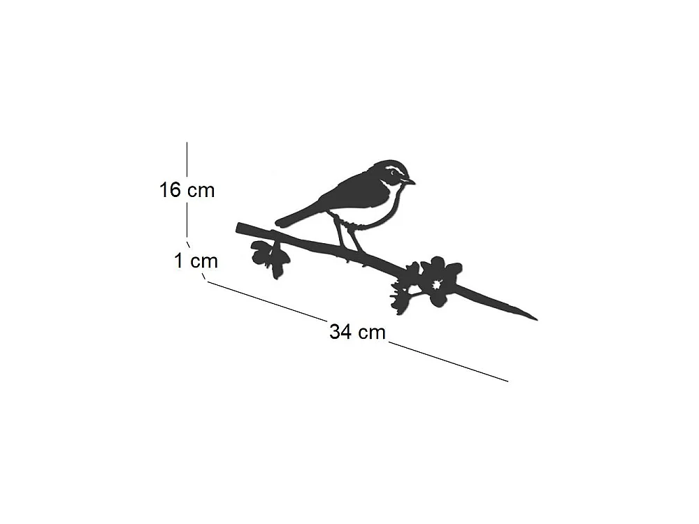 Oiseau sur pique pouillot des canaris en acier corten