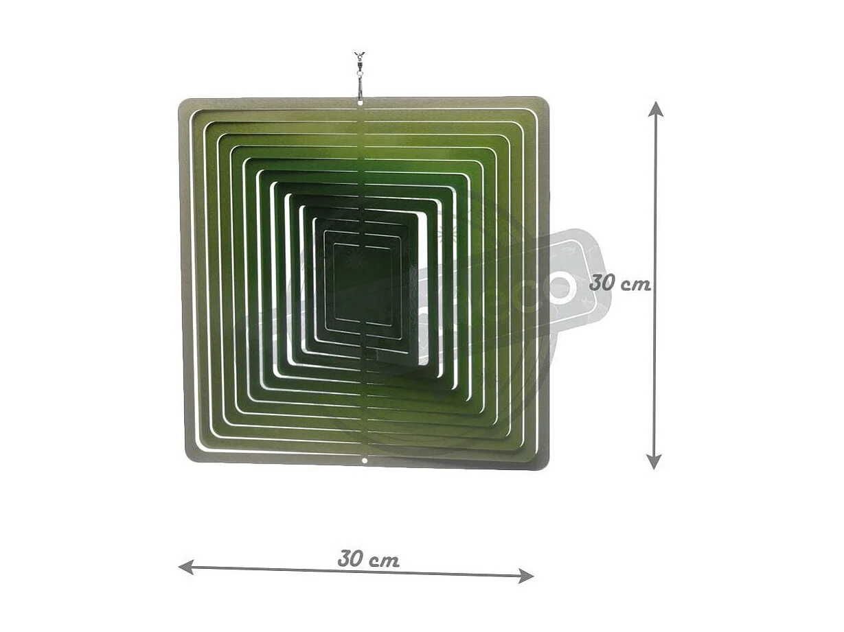 Mobile à vent carré vert 30cm