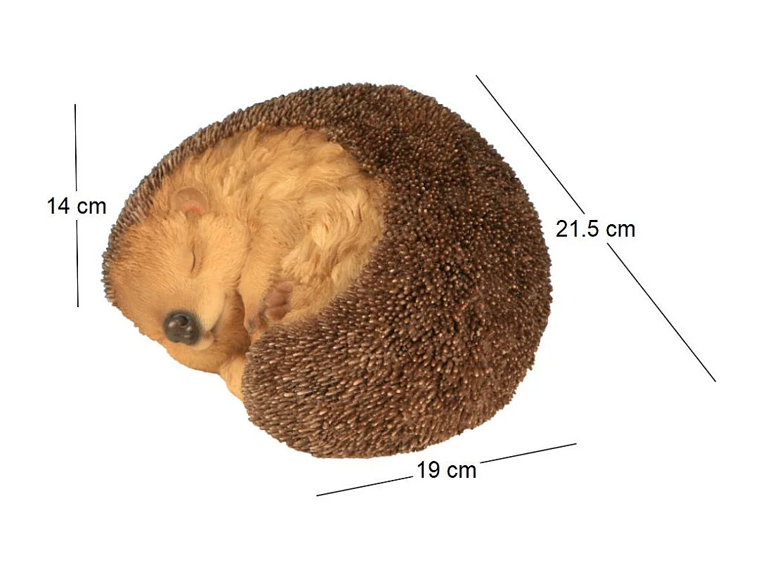 Hérisson dormant en résine 22 cm