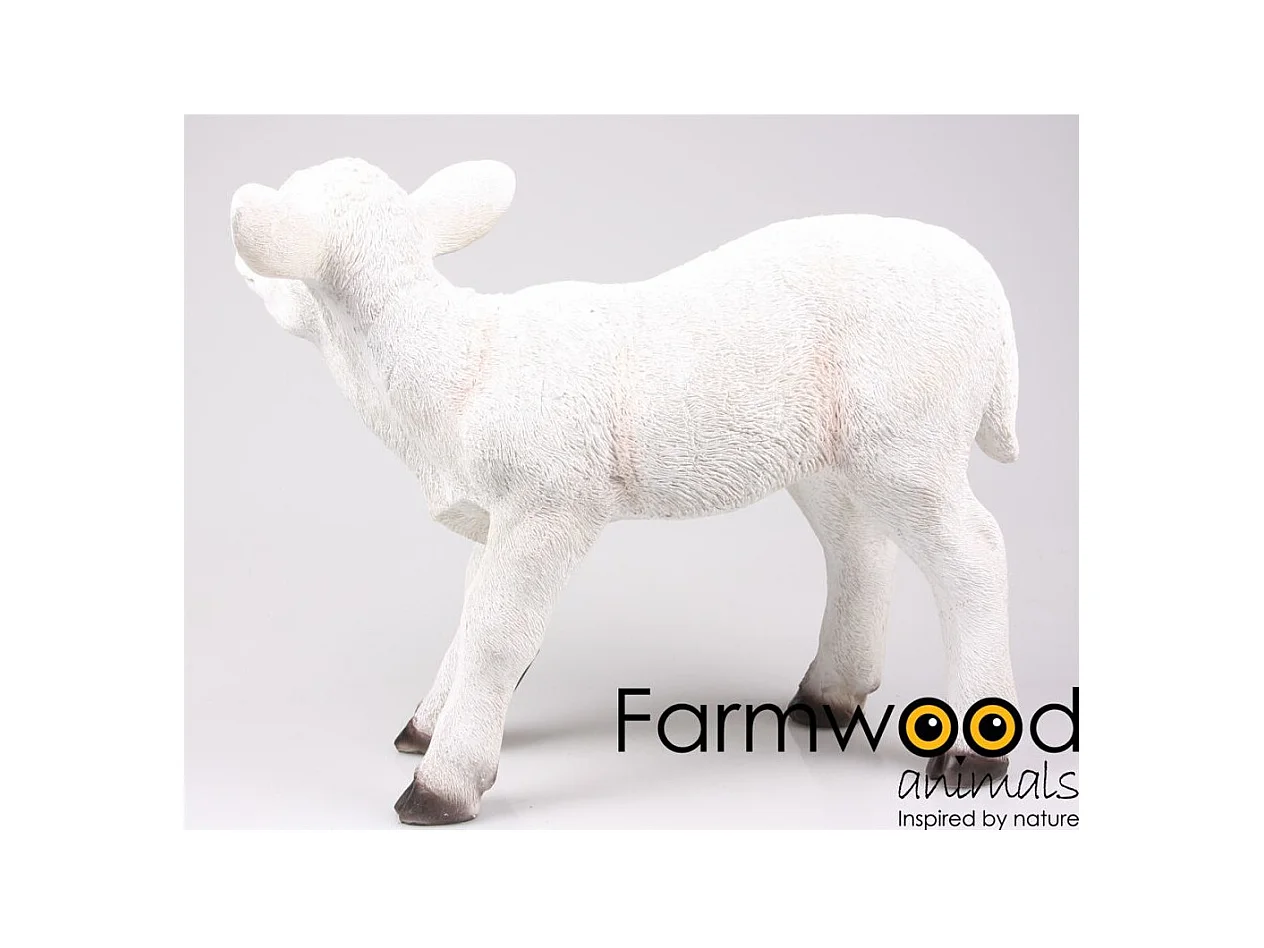Agneau blanc en résine Debout 2