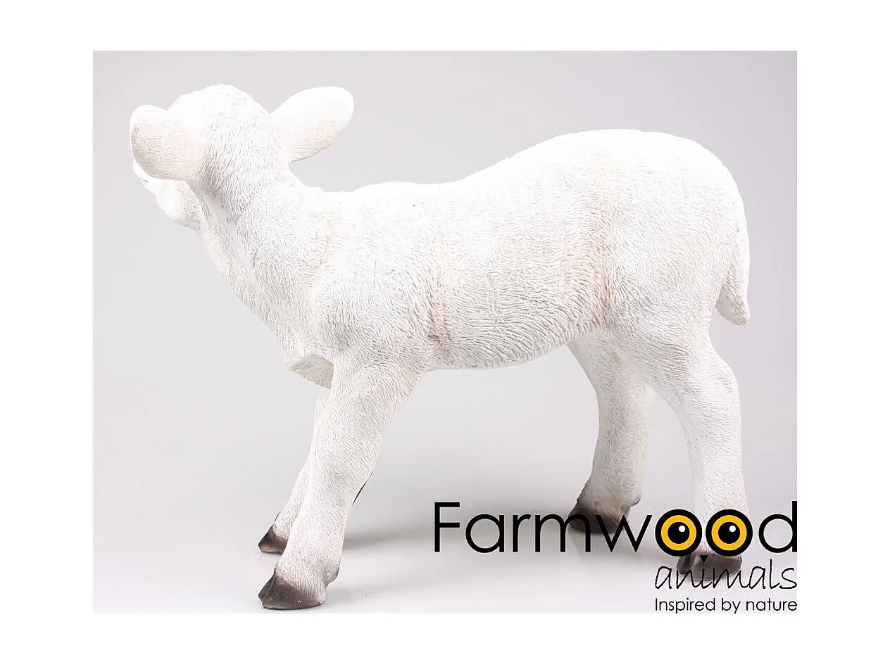 Agneau blanc en résine Debout 2