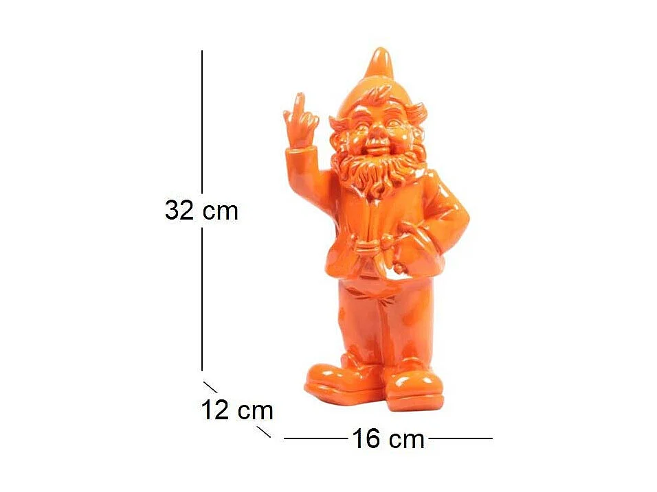 Nain de jardin en résine F*ck 16 x 12 x 32 cm