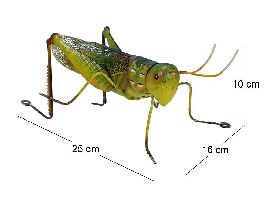 Criquet vert en métal 25 cm