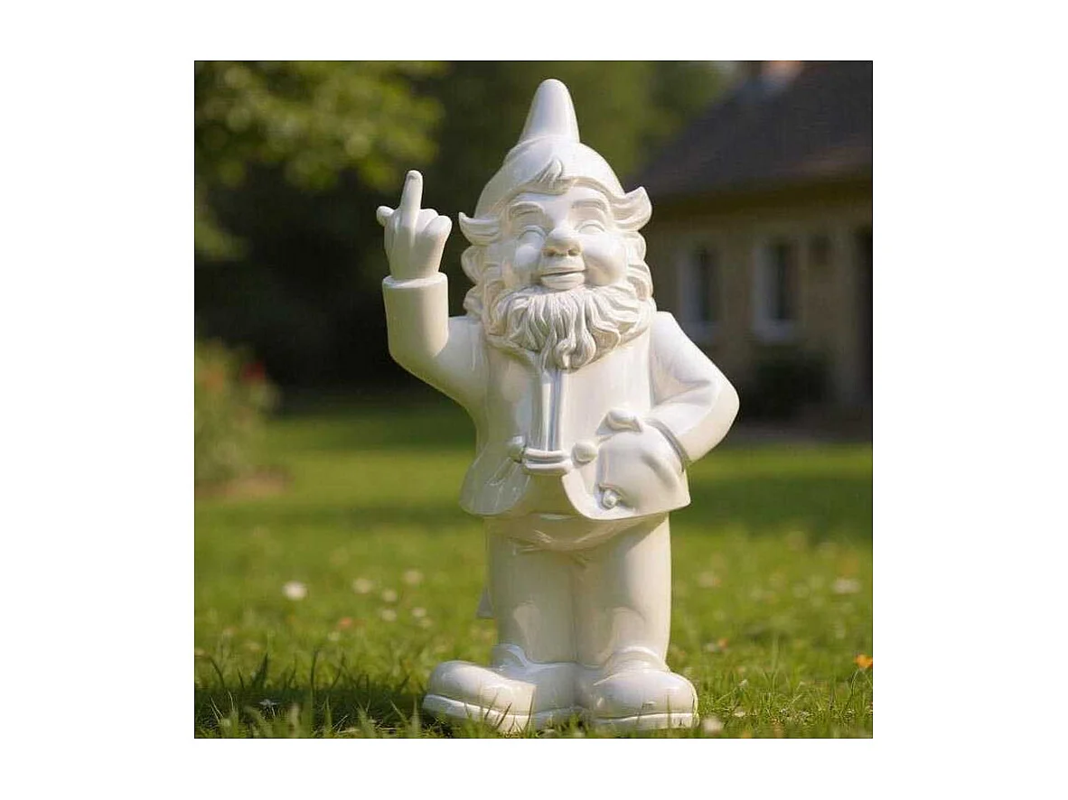 Gnomo da giardino in resina F*ck 16 x 12 x 32 cm